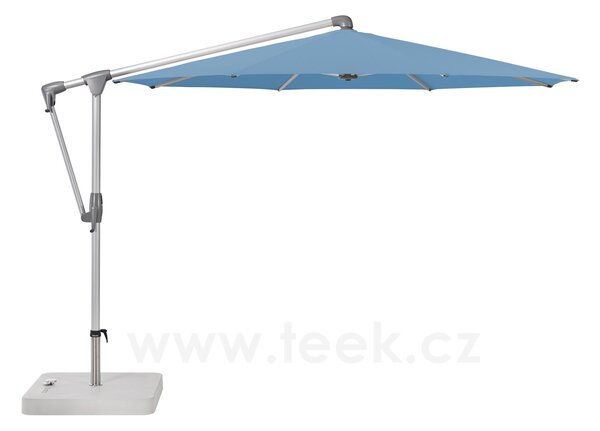 Glatz Boční slunečník Sunwing CASA, Glatz, kulatý 300 cm (3 m), hliníkový rám antracitový (anthracite), potah polyester 220 g/m2 šedá (grey)