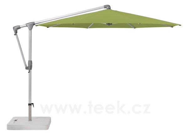 Glatz Boční slunečník Sunwing CASA, Glatz, kulatý 300 cm (3 m), hliníkový rám antracitový (anthracite), potah polyester 220 g/m2 šedá (grey)