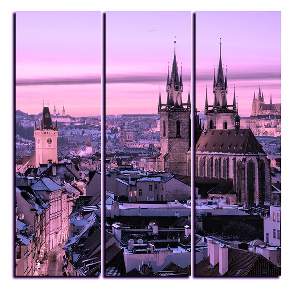 Obraz na plátně - Panoramatický pohled na starú Prahu - čtverec 3256VB (75x75 cm)