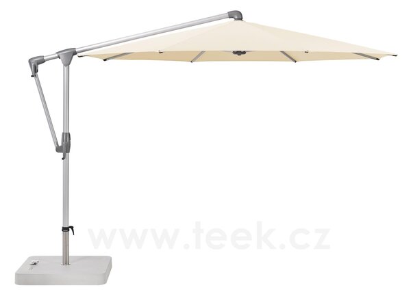 Glatz Boční slunečník Sunwing CASA, Glatz, kulatý 300 cm (3 m), hliníkový rám antracitový (anthracite), potah polyester 220 g/m2 šedá (grey)