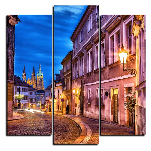 Obraz na plátně - Magické noční staré město - čtverec 3258C (75x75 cm)