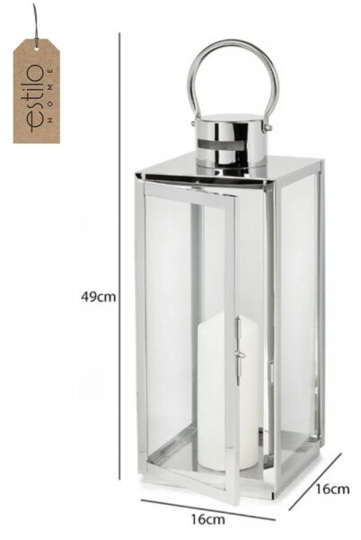 Dekorační lucerna TOWER 49 cm lesklý chrom