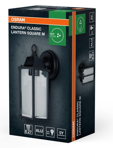 LEDVANCE venkovní nástěnné svítidlo ENDURA Classic Lantern Square M E27 220-240 V černé