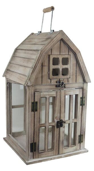 Dřevěná lucerna domeček Morex D7075/B, 44 cm