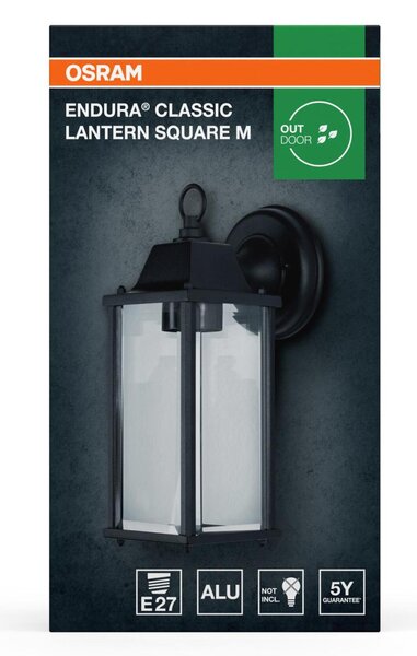 LEDVANCE venkovní nástěnné svítidlo ENDURA Classic Lantern Square M E27 220-240 V černé