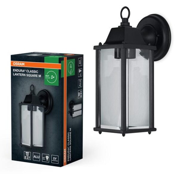 LEDVANCE venkovní nástěnné svítidlo ENDURA Classic Lantern Square M E27 220-240 V černé