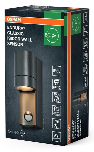 LEDVANCE venkovní nástěnné svítidlo Endura Classic Isidor GU10 IP65 senzor