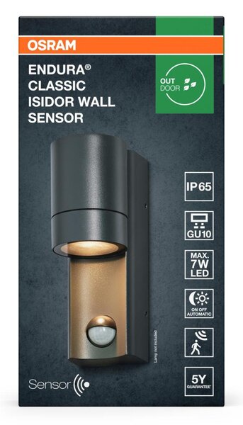 LEDVANCE venkovní nástěnné svítidlo Endura Classic Isidor GU10 IP65 senzor