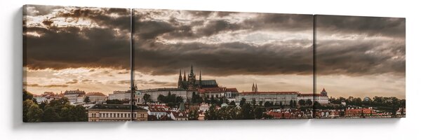 Obraz - zamračená Praha (170x50 cm)