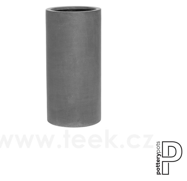 Pottery Pots Venkovní květináč kulatý Klax M, Grey (barva šedá), kolekce Natural, kompozit Fiberstone, průměr 30 cm x v 60 cm, objem cca 42 l