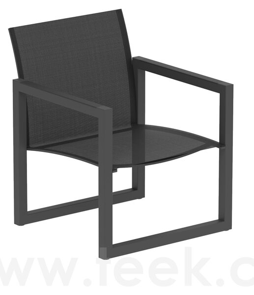 Royal Botania Nízké křeslo Ninix, Royal Botania, 61x64,5x75 cm, rám ocel barva anthracite, výplet Batyline black