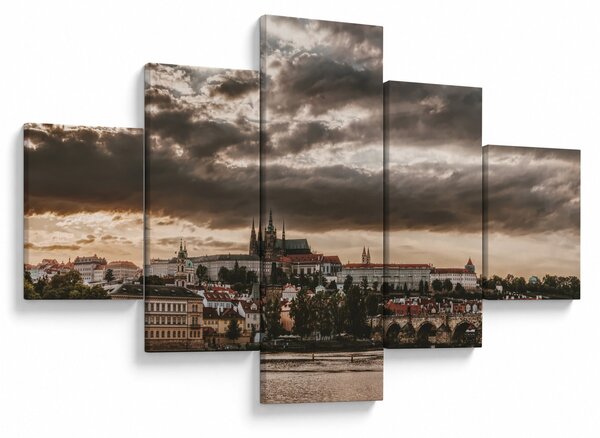 Obraz - zamračená Praha (125x70 cm)