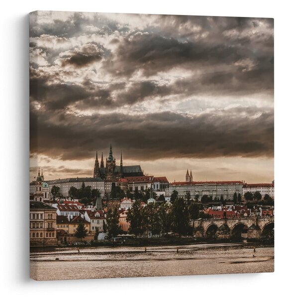Obraz - zamračená Praha (30x30 cm)