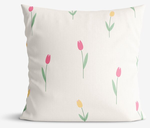 Goldea bavlněný povlak na polštář - tulipány 50 x 50 cm