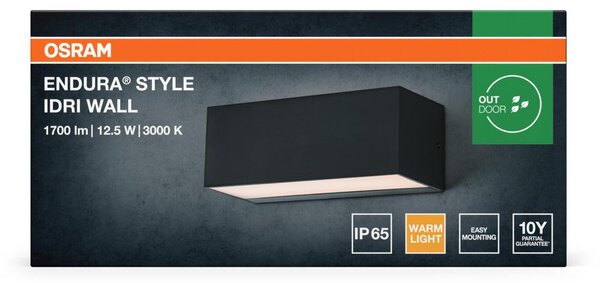 LEDVANCE venkovní nástěnné svítidlo Endura Style Idri 12,5 W 220-240 V 3000 K IP65