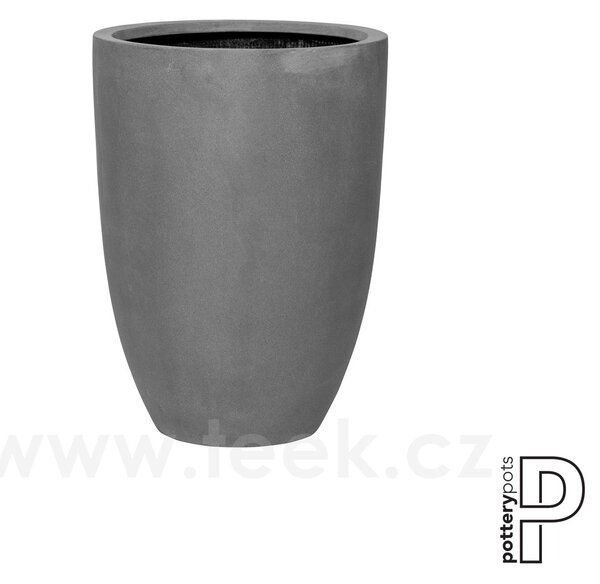Pottery Pots Venkovní květináč kulatý Ben L, Grey (barva šedá), kolekce Natural, kompozit Fiberstone, průměr 40 cm x v 55 cm, objem cca 54 l