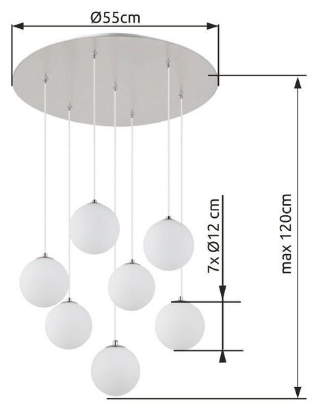 ZÁVĚSNÉ LED SVÍTIDLO, G9/3.5 W, 55/55/120 cm Globo - Online Only svítidla, Online Only