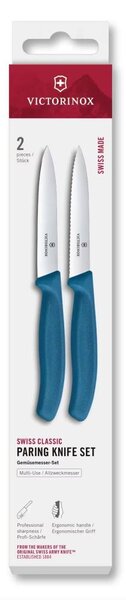 Victorinox - Sada kuchyňských nožů na zeleninu SWISS CLASSIC 10 cm 2 ks modrá