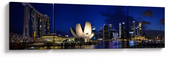 Obraz nočního Singapouru (170x50 cm)