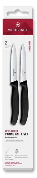 Victorinox - Sada kuchyňských nožů na zeleninu SWISS CLASSIC 10 cm 2 ks černá