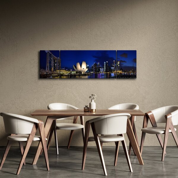 Obraz nočního Singapouru (170x50 cm)