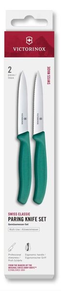Victorinox -Sada kuchyňských nožů na zeleninu SWISS CLASSIC 10 cm 2 ks tyrkysová