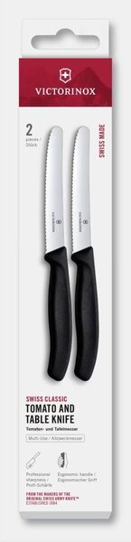 Victorinox - Sada kuchyňských nožů na zeleninu SWISS CLASSIC 11 cm 2 ks černá