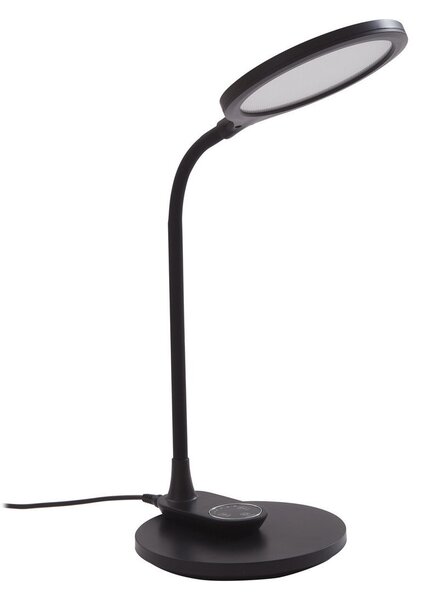Stolní lampa Lindby, Valtaria, stmívatelné, Černá, Pracovna, Plast, Moderní