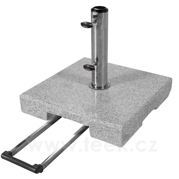 Teek Žulový stojan pojízdný Trolley 40 kg s rukojetí, pro tyč 32-60 mm, 45x45x8 cm