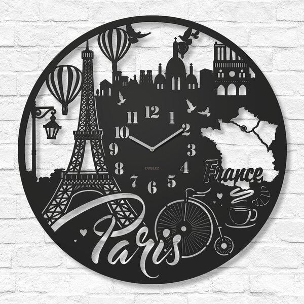 DUBLEZ | Velké vyřezávané hodiny na stěnu - Paris