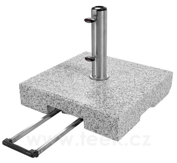 Teek Žulový stojan pojízdný Trolley 70 kg s rukojetí, pro tyč 32-60 mm, 50x50x11 cm