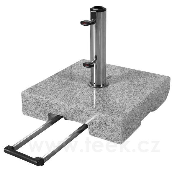Teek Žulový stojan pojízdný Trolley 50 kg s rukojetí, pro tyč 32-60 mm, 45x45x10 cm