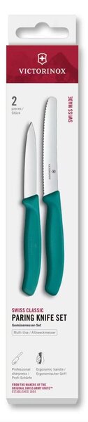 Victorinox - Sada kuchyňských nožů na zeleninu SWISS CLASSIC 2 ks tyrkysová