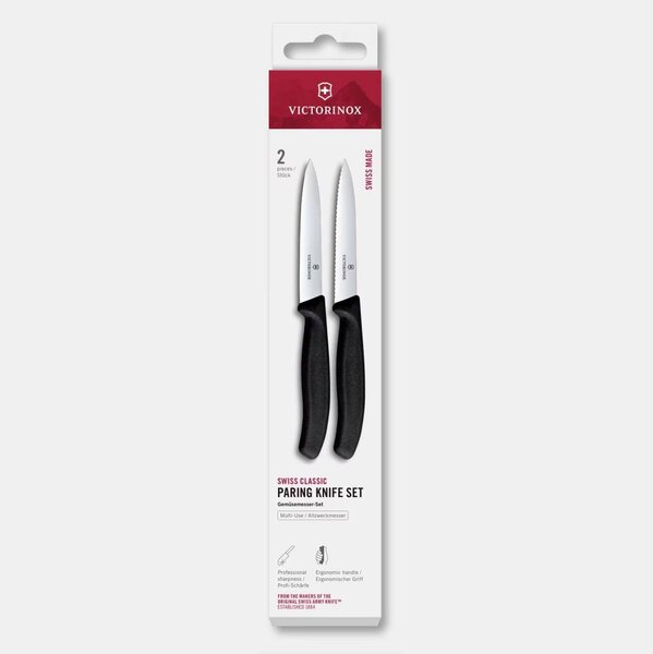 Victorinox - Sada kuchyňských nožů na zeleninu SWISS CLASSIC 10 cm 2 ks černá