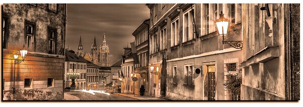 Obraz na plátně - Magické noční staré město - panoráma 5258FA (105x35 cm)