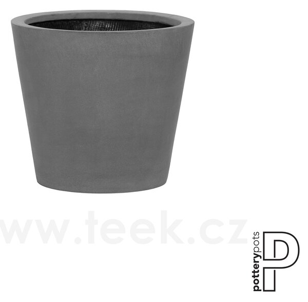 Pottery Pots Venkovní květináč kulatý Bucket XS, Grey (barva šedá), kolekce Natural, kompozit Fiberstone, průměr 40 cm x v 35 cm, objem cca 33 l