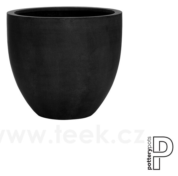 Pottery Pots Venkovní květináč kulatý Jesslyn S, Black (barva černá), kolekce Natural, kompozit Fiberstone, průměr 50 cm x v 44 cm, objem cca 63 l