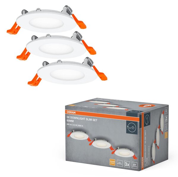 LEDVANCE vestavné LED svítidlo Downlight Slim Set 3× 4,5 W 3000 K 720 lm průměr 85 mm