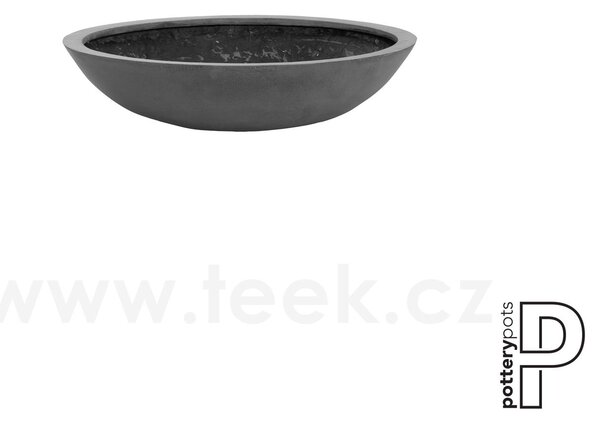 Pottery Pots Venkovní květináč kulatý Jumbo Bowl S, Grey (barva šedá), kolekce Natural, kompozit Fiberstone, průměr 70 cm x v 17 cm, objem cca 46 l