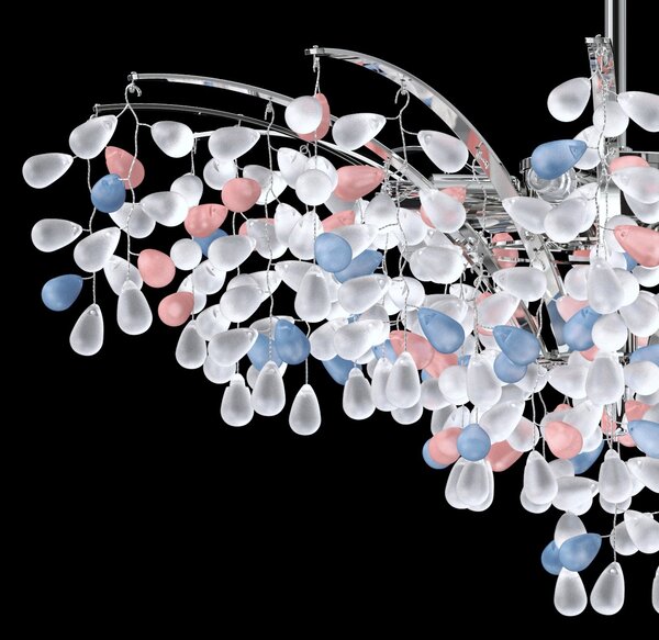 Lustr designový L-GRA-01NI COLOR, Varianta Růžová-Modrá-bílá