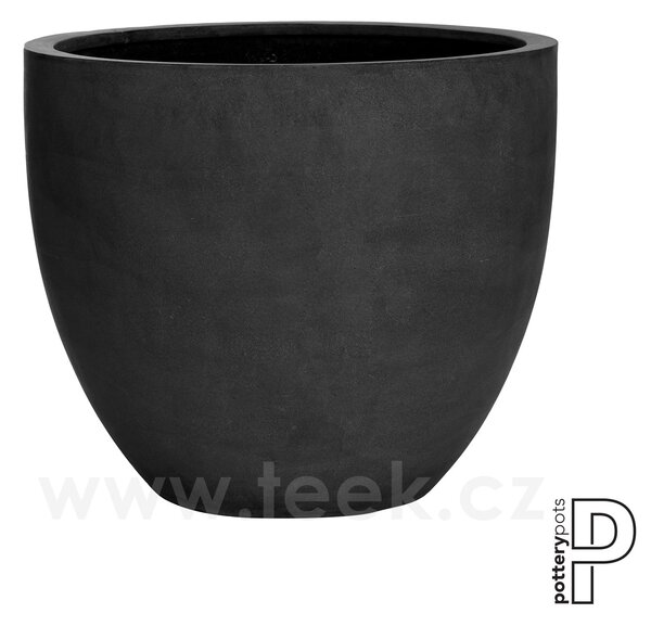 Pottery Pots Venkovní květináč kulatý Jesslyn L, Black (barva černá), kolekce Natural, kompozit Fiberstone, průměr 70 cm x v 61 cm, objem cca 172 l