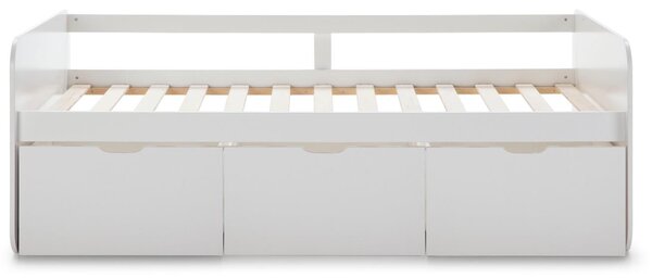 Bílá lakovaná dětská postel Marckeric Abbott 90 x 190 cm se zásuvkami