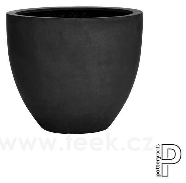 Pottery Pots Venkovní květináč kulatý Jesslyn M, Black (barva černá), kolekce Natural, kompozit Fiberstone, průměr 60 cm x v 52 cm, objem cca 107 l