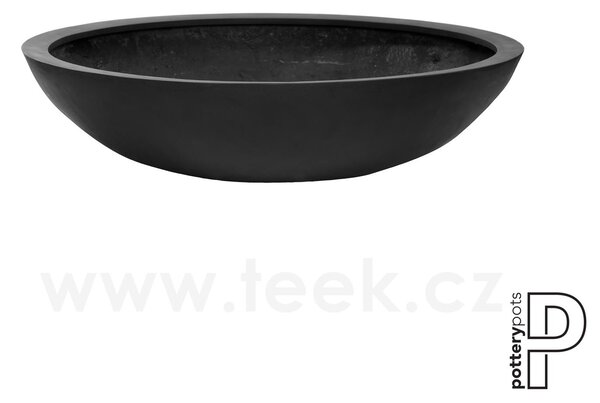Pottery Pots Venkovní květináč kulatý Jumbo Bowl L, Black (barva černá), kolekce Natural, kompozit Fiberstone, průměr 110 cm x v 27 cm, objem cca 181 l