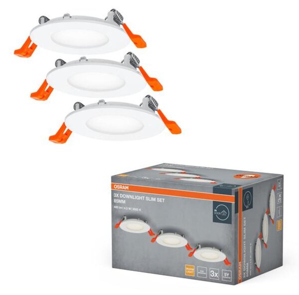 LEDVANCE vestavné LED svítidlo Downlight Slim Set 3× 4,5 W 3000 K 720 lm průměr 85 mm