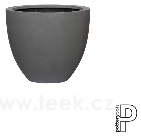 Pottery Pots Venkovní květináč kulatý Jesslyn XS, Grey (barva šedá), kolekce Natural, kompozit Fiberstone, průměr 42 cm x v 36 cm, objem cca 0 l