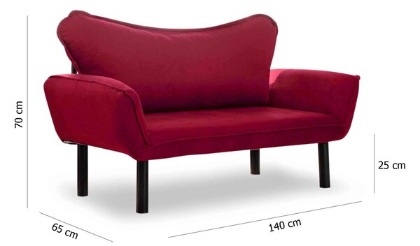 Dvojsedák BADLY, maroon