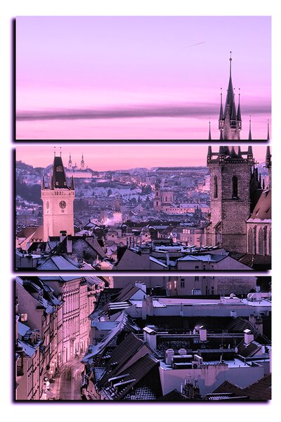 Obraz na plátně - Panoramatický pohled na starú Prahu - obdélník 7256VB (90x60 cm )