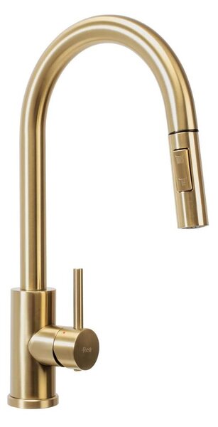 REA-B9148 - Dřezová baterie s vytahovací sprškou FRESH 39,5 cm broušená zlatá