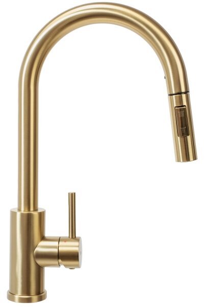 REA-B9148 - Dřezová baterie s vytahovací sprškou FRESH 39,5 cm broušená zlatá